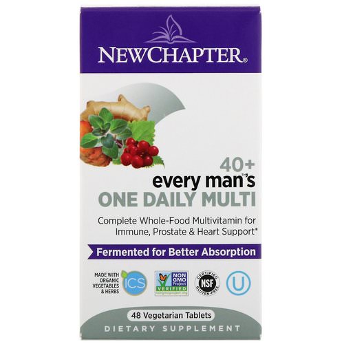 New Chapter, 40+ Every Man's One Daily Multi, 48 Vegetarian Tablets Review