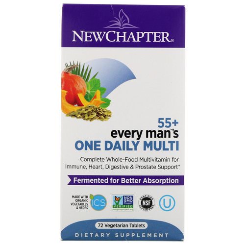 New Chapter, 55+ Every Man's One Daily Multi, 72 Vegetarian Tablets Review