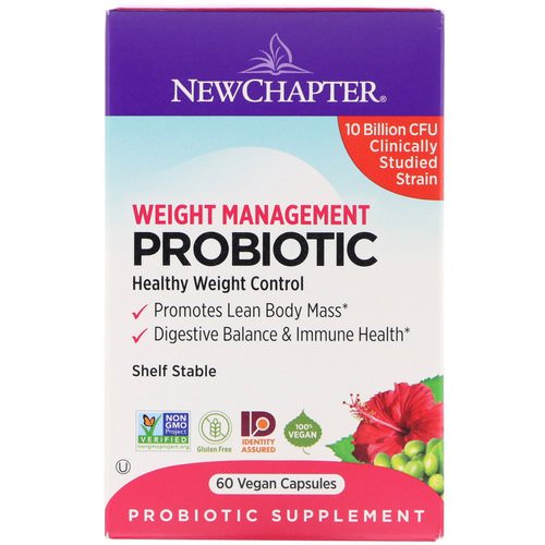 New Chapter, Weight Management Probiotic, 10 Billion CFU, 60 Vegan Capsules Review