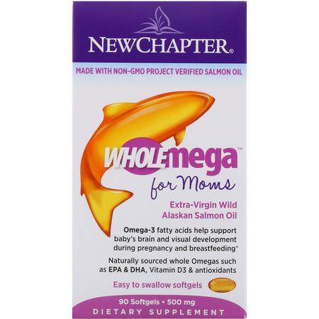 產後, Pre: New Chapter, Wholemega For Moms, 500 mg, 90 Softgels