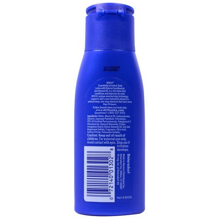 乳液, 浴液: Nivea, Body Lotion, Essentially Enriched, Almond Oil, 2.5 fl oz (75 ml)