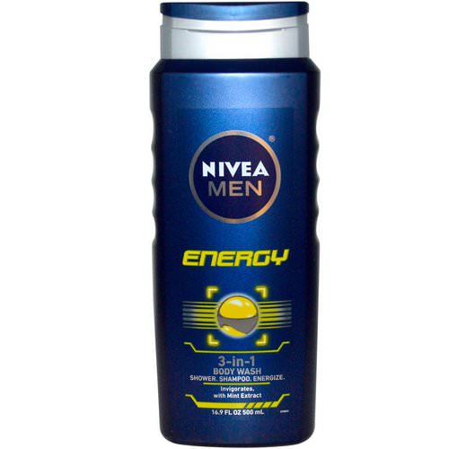 Nivea, Men 3-in-1 Body Wash, Energy, 16.9 fl oz (500 ml) Review