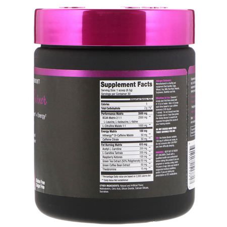 BCAA, 氨基酸: NLA for Her, Her Amino Burner, Intra-Workout BCAA Fat Burner + Energy, Mango Passion, 0.43 lbs (195 g)