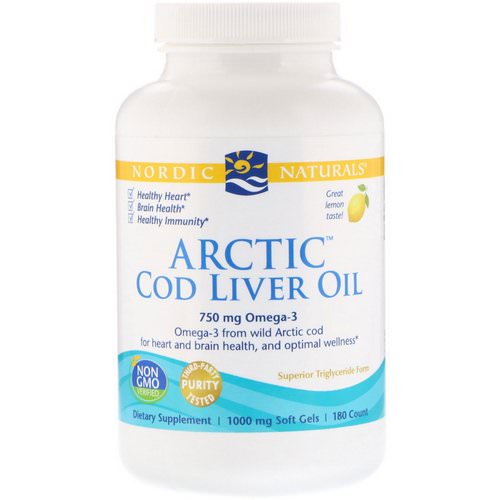 Nordic Naturals, Arctic Cod Liver Oil, Lemon, 1000 mg, 180 Soft Gels Review