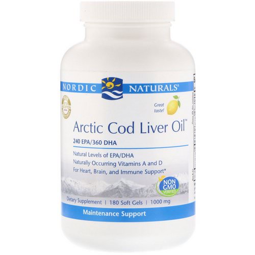 Nordic Naturals, Arctic Cod Liver Oil, Lemon, 1000 mg, 180 Softgels Review