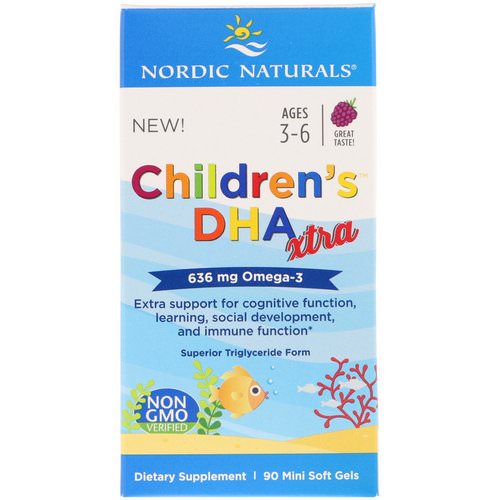 Nordic Naturals, Children's DHA Xtra, Berry Punch, 636 mg, 90 Mini Soft Gels Review