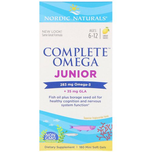 Nordic Naturals, Complete Omega Junior, Lemon, 180 Mini Soft Gels Review