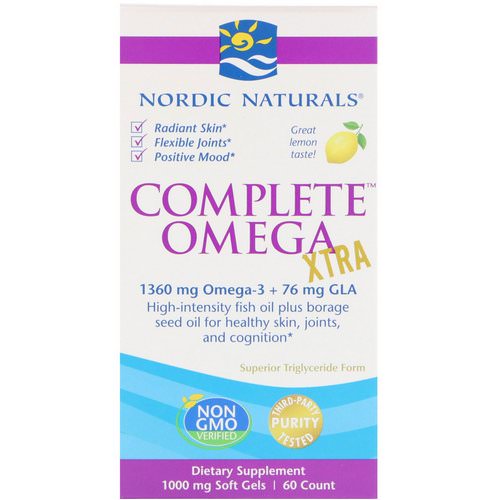 Nordic Naturals, Complete Omega Xtra, Lemon, 1,000 mg, 60 Soft Gels Review