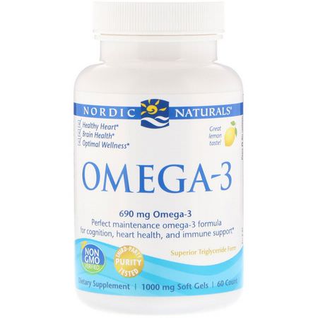 Nordic Naturals Omega-3 Fish Oil - Omega-3魚油, Omegas EPA DHA, 魚油, 補品