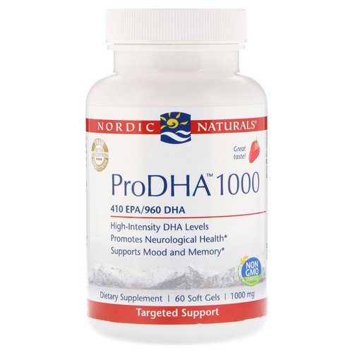 Nordic Naturals, ProDHA 1000, Strawberry, 1,000 mg, 60 Softgels Review
