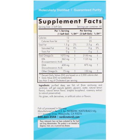 Omega-3魚油, EPA DHA: Nordic Naturals, Ultimate Omega 2X, 2150 mg, 120 Soft Gels