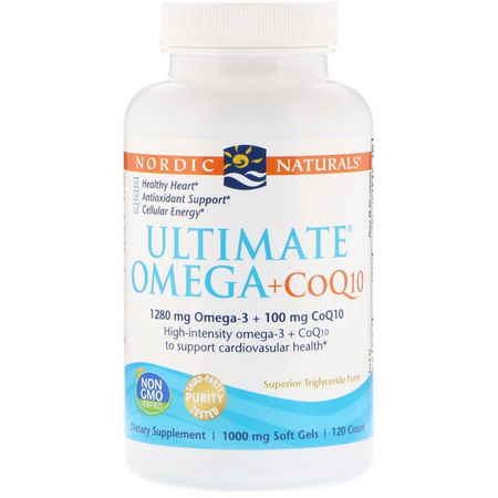 Nordic Naturals Omega-3 Fish Oil Coenzyme Q10 CoQ10 Formulas - 輔酶Q10, 輔酶Q10, 抗氧化劑, Omega-3魚油