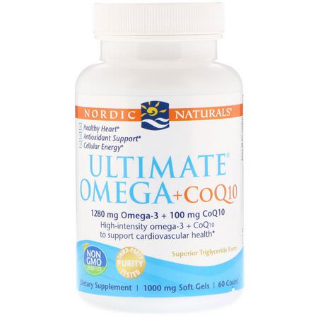 Nordic Naturals Omega-3 Fish Oil Coenzyme Q10 CoQ10 Formulas - 輔酶Q10, 輔酶Q10, 抗氧化劑, Omega-3魚油