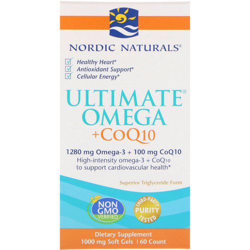 Nordic Naturals, Ultimate Omega + CoQ10, 1000 mg, 60 Soft Gels Review