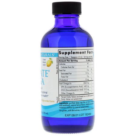 Omega-3魚油, EPA DHA: Nordic Naturals, Ultimate Omega, Lemon, 2,840 mg, 4 fl oz (119 ml)