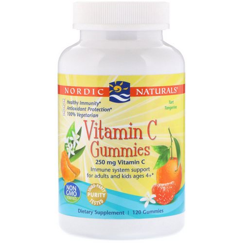 Nordic Naturals, Vitamin C Gummies, Tart Tangerine, 250 mg, 120 Gummies Review