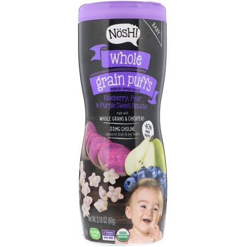 NosH! Baby, Whole Grain Puffs, Organic Cereal Snack, Blueberry, Pear & Purple Sweet Potato, 2.10 oz (60 g)) Review