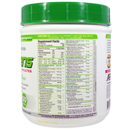 運動補品, 運動營養: NovaForme, CytoGreens, Premium Green Superfood for Athletes, Acai Berry Green Tea Flavor, 1.2 lbs (535 g)