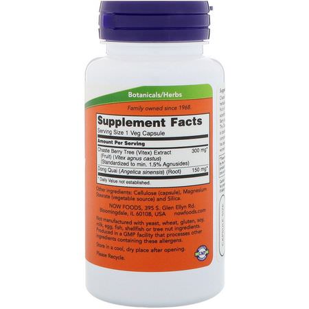櫻桃漿果膠, 順勢療法: Now Foods, Chaste Berry Vitex Extract, 300 mg, 90 Veg Capsules