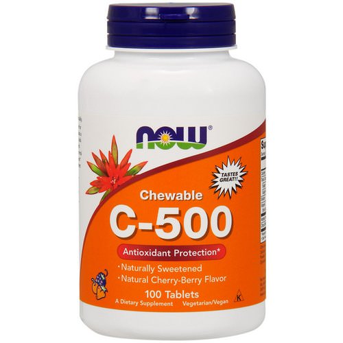 Now Foods, Chewable C-500, Cherry-Berry Flavor, 100 Tablets Review