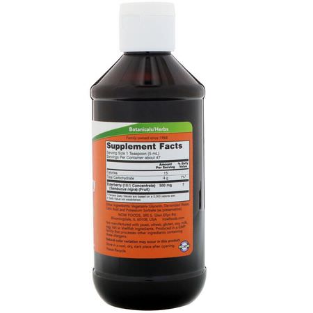 流感, 咳嗽: Now Foods, Elderberry Liquid, 8 fl oz (237 ml)