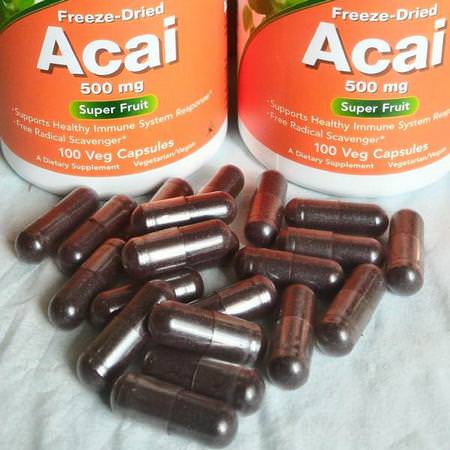 Now Foods, Freeze-Dried Acai, 500 mg, 100 Veg Capsules