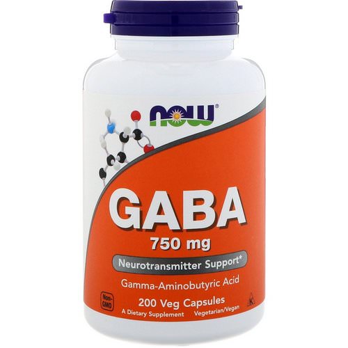 Now Foods, GABA, 750 mg, 200 Veg Capsules Review