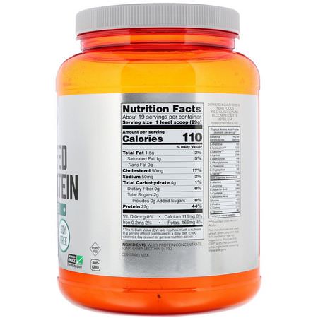 乳清蛋白, 運動營養: Now Foods, Grass-Fed Whey Protein Concentrate, Unflavored, 1.2 lbs (544 g)