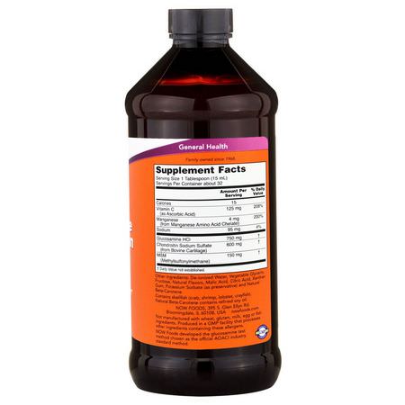 氨基葡萄糖軟骨素, 關節: Now Foods, Liquid Glucosamine & Chondroitin, with MSM, Citrus, 16 fl oz (473 ml)