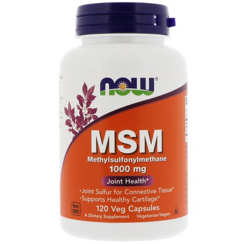 Now Foods, MSM, Methylsulfonylmethane, 1,000 mg, 120 Veg Capsules Review