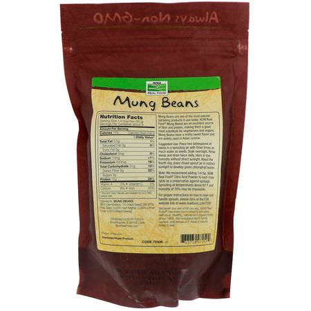 扁豆, 豆子: Now Foods, Mung Beans, 16 oz (454 g)