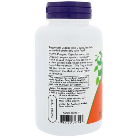 Now Foods Oregano Oil Supplements Cold Cough Flu - 流感, 咳嗽, 感冒, 補品
