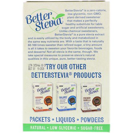 甜葉菊, 甜味劑: Now Foods, Organic Better Stevia, Zero-Calorie Sweetener, 75 Packets, 2.65 oz (75 g)