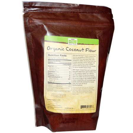 椰子粉, 混合物: Now Foods, Organic Coconut Flour, 16 oz (454 g)