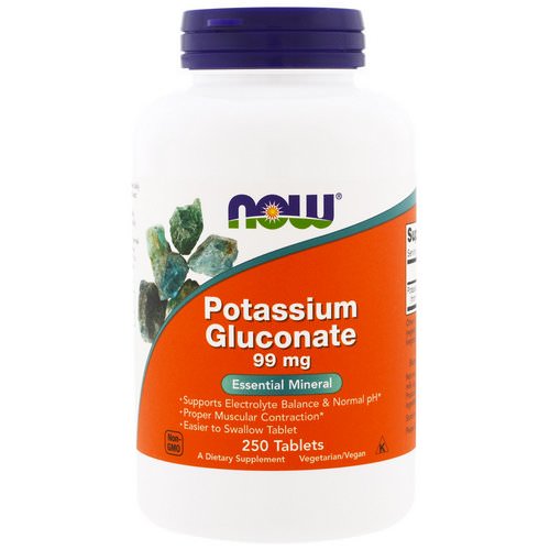 Now Foods, Potassium Gluconate, 99 mg, 250 Tablets Review