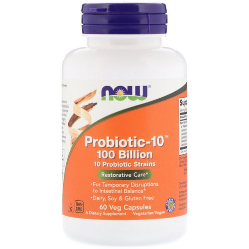 Now Foods, Probiotic-10, 100 Billion, 60 Veg Capsules Review