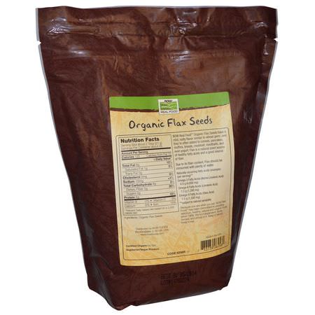 亞麻籽: Now Foods, Real Food, Certified Organic Flax Seeds, 2 lbs (907 g)
