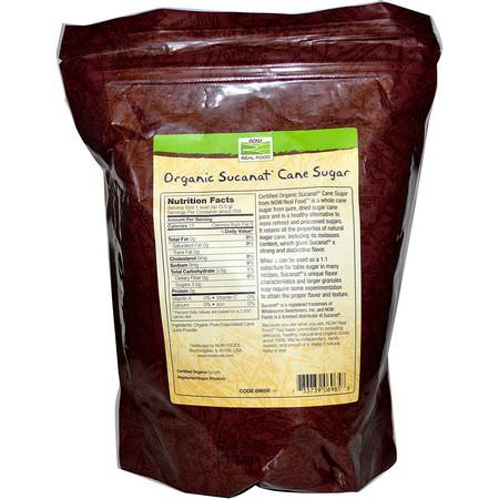 蜂蜜甜甜餅: Now Foods, Real Food, Certified Organic, Sucanat Cane Sugar, 2 lbs (907 g)
