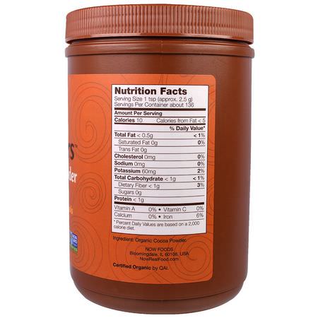 可可粉, 喝巧克力: Now Foods, Real Food, Cocoa Lovers, Organic Cocoa Powder, 12 oz (340 g)