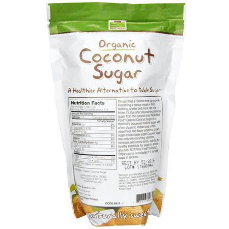 椰子糖, 甜味劑: Now Foods, Real Food, Organic Coconut Sugar, 16 oz (454 g)