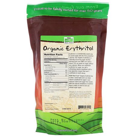 赤蘚糖醇, 甜味劑: Now Foods, Real Food, Organic Erythritol, 1 lb (454 g)