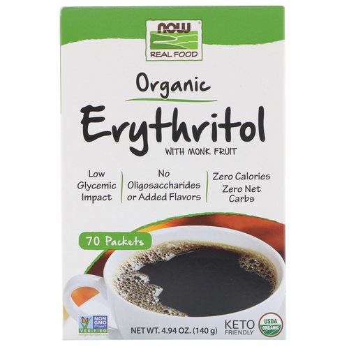 Now Foods, Real Food, Organic Erythritol with Monk Fruit, 70 Packets Review