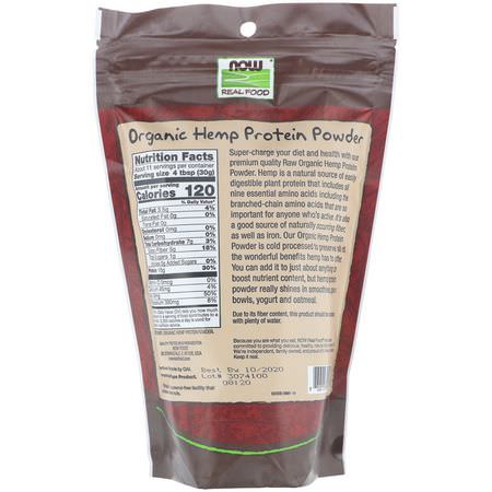 大麻種子: Now Foods, Real Food, Organic Hemp Protein Powder, 12 oz (340 g)