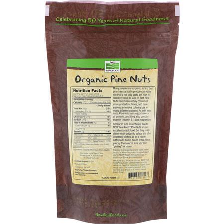 種子, 堅果: Now Foods, Real Food, Organic, Pine Nuts, Raw, 8 oz (227 g)