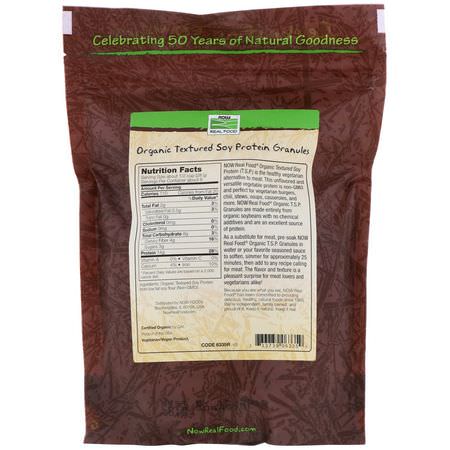 混合物, 麵粉: Now Foods, Real Food, Organic Textured Soy Protein, Granules, 8 oz (227 g)