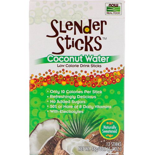 Now Foods, Real Food, Slender Sticks Coconut Water, 12 Sticks, 4 g Each Review