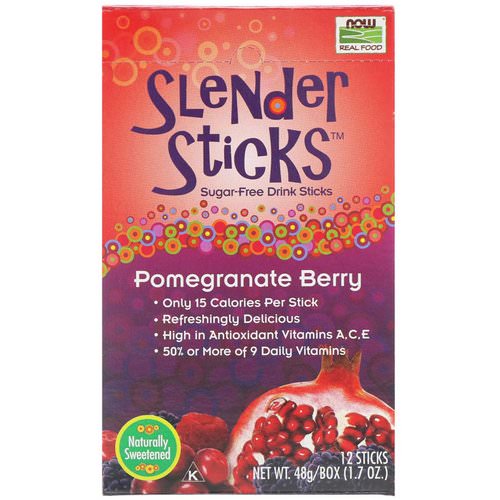 Now Foods, Real Food, Slender Sticks, Pomegranate Berry, 12 Sticks, 4 g Each Review