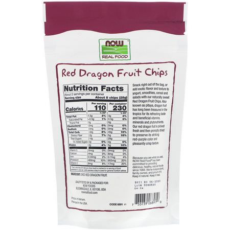蔬菜小吃, 水果: Now Foods, Real Foods, Red Dragon Fruit Chips, 2 oz (57 g)
