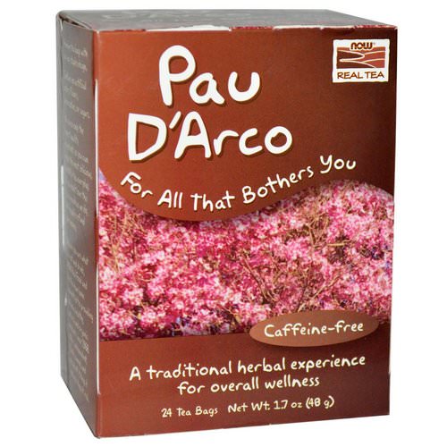 Now Foods, Real Tea, Pau D'Arco, Caffeine-Free, 24 Tea Bags, 1.7 oz (48 g) Review