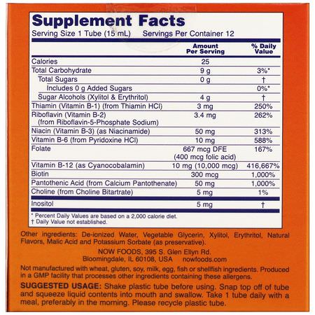維生素B, B12: Now Foods, Shots, B-12, Mixed Berry, 10,000 mcg, 12 Shots, 0.5 fl oz (15 ml) Each